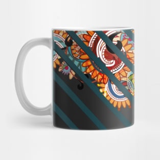 Black Gradient Floral abstract illustration truck art Mug